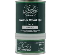 Rubio Monocoat Finitura a Olio per Legno | Oil Plus 2C | Olio a base di Semi di Lino, ad Asciugatura Rapida, per Legno da Interni, Include Acceleratore, parte B | 350 ML | 14 m² - Natural