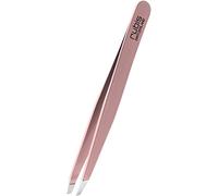 Rubis pinzette sopracciglia professionale inox acciaio - punta obliqua (rosa)