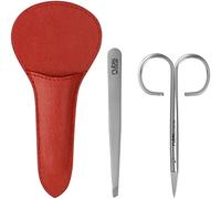 Rubis Set manicure con forbici per unghie e pinzette per sopracciglia - Set unghie piccolo 2 pezzi - Set per la cura delle unghie e custodia per pinzette