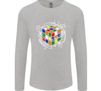 Rubix Cube Equation Funny Puzzle Enigma Uomo Long Sleeve T-Shirt