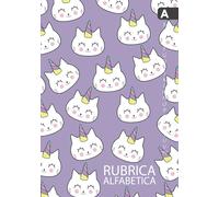 Rubrica Alfabetica: A5 Quaderno in ordine alfabetico dalla A alla Z | 4 pagine per ogni lettera | Copertina Unicorno