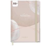 Rubrica paper&you® A6+ per appunti e password "Soft Beige" | Per contatti e compleanni: 160 pagine in carta premium da 120 g/m², indice A-Z, elenco delle password e pagine per appunti