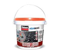 Rubson Aquablock Silicone Liquido SL3000, Facile e Sicuro da Usare, per Impermeabilizzazione e Riparazione di Tetti e Coperture Piani e Inclinati, Guaine, Fioriere, Terracotta, Secchio 1kg