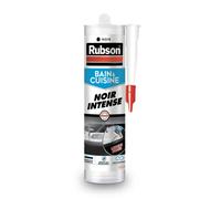 Rubson | Mastice Bagno & Cucina Nero intenso (cartuccia da 280 ml) - Guarnizione in silicone multi-materiale rinforzato con antifungini - sigillante sanitario colorato, flessibile e impermeabile