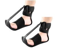 Rubu22a 2 binari notturni per fascite plantare, 3 cinghie regolabili per alleviare il dolore ai piedi (nero)