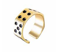 Rubu22a Anelli di paura per le donne uomini promessa anello gay paura anello gioielli girevole dadi ansia bande anello argento/nero/oro anelli donna argento 925, gold, adjustable