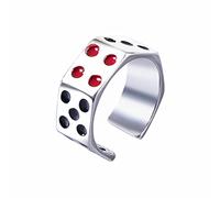 Rubu22a Anelli di paura per le donne uomini promessa anello gay paura anello gioielli girevole dadi ansia bande anello argento/nero/oro anelli donna argento 925, argento, adjustable