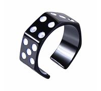 Rubu22a Anelli di paura per le donne uomini promessa anello gay paura anello gioielli girevole dadi ansia bande anello argento/nero/oro anelli donna argento 925, Nero , adjustable