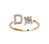 Rubu22a Anello alla moda per 26 persone con lettere di diamante e francobolli Gonna 3 anelli abito da sposa, d, misura unica
