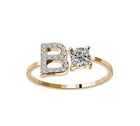 Rubu22a Anello alla moda per 26 persone con lettere di diamante e francobolli Gonna 3 anelli abito da sposa, b, misura unica