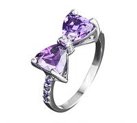 Rubu22a Anello di diamante viola anello elegante stringa per le donne moda Full Diamante Zirconi Anelli per le donne taglia 5 10 anelli cioccolato, Lilla, 9