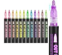 Rubu22a Evidenziatore, 12 evidenziatori fluorescenti a colori, nessun sanguinamento, non tossico e ad asciugatura rapida, bene per bambini e adulti per sottolineare la scuola o il lavoro (A)