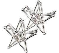Rubu22a Giocattolo magnetico da costruzione per adulti, kit di montaggio con aste e sfere, argento, antistress e arte geometrica (2)