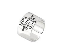 Rubu22a Incoraggia gli anelli Unici Statement Scaldamuscoli in argento Sterling di marca per le donne stella della sera degli anelli, argento, misura unica