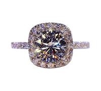 Rubu22a Lavorare squisito anello completo per le donne anello di fidanzamento gioielli regali intorno anelli semicircolari, argento, 8