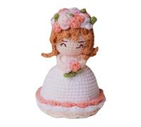 Rubu22a Novità reversibile Crochet Bouquet Flower Doll, carino fatto a mano sposa cross-dressing abito da sposa bambole, divertente maglia laurea compleanno (A)