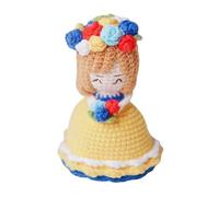 Rubu22a Novità Reversibile Crochet Bouquet Flower Doll, carino fatto a mano sposa cross-dressing abito da sposa bambole, divertente maglia laurea compleanno (E)