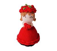 Rubu22a Novità Reversibile Crochet Bouquet Flower Doll, carino fatto a mano sposa cross-dressing abito da sposa bambole, divertente maglia laurea compleanno (D)