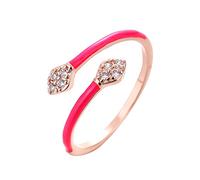 Rubu22a Personalità moda donne amore zircone simmetrico donne 's confessione proposta coppie anelli, Colore: rosso, misura unica