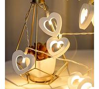 Rubu22a Striscia LED decorativa per San Valentino, 1,5 m, 10 luci, catena luminosa a forma di cuore, per interni ed esterni, decorazione per matrimoni, strisce LED (batteria non inclusa) (As show,