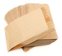 Ruby - 100 PCS Sacchetto di Carta Marrone Kraft 11 x 20cm, Sacchetti Regalo/Sacchetti per Feste/Calendario dell'Avvento/Natale/Matrimoni/Feste di Compleanno/Mercati (11X20 CM)