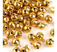 RUBY 60 Pezzi Campanellini, 12mm Campanellini Sonagli Piccoli, Mini Campane Natalizi D'oro Metallo Campanellini per Fai Da Te Decora Natalizie e Festa, Collare di Gatto Cane, Accessori Art Craft