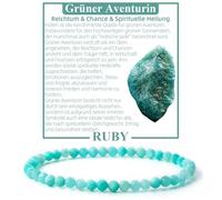 Ruby Bracciale Donna Pietra Naturale Vera 4 mm Sfaccettate Bracciale Pietre Naturali Avventurina Verde Bracciale Perle Gioielli Donna