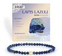 RUBY Braccialetto con perle di pietra preziosa per donne, perle da 4 mm e cuore in acciaio inox, da donna, con confezione regalo in legno, Eine Grösse, Pietra, Giada