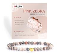 RUBY Braccialetto con perle di pietra preziosa per donne, perle da 4 mm e cuore in acciaio inox, da donna, con confezione regalo in legno, Eine Grösse, Pietra, Giada