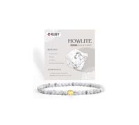 RUBY Braccialetto con perle di pietra preziosa per donne, perle da 4 mm e cuore in acciaio inox, da donna, con confezione regalo in legno, Eine Grösse, Pietra, Giada