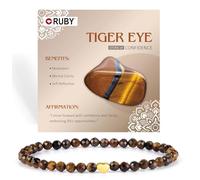 RUBY Braccialetto con perle di pietra preziosa per donne, perle da 4 mm e cuore in acciaio inox, da donna, con confezione regalo in legno, Eine Grösse, Pietra, Giada