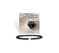RUBY Braccialetto con perle di pietra preziosa per donne, perle da 4 mm e cuore in acciaio inox placcato oro 18 carati, gioiello elastico, ideale come regalo per la festa della mamma, con confezione