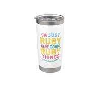 Ruby Here Doing Ruby Things Divertente Nome Rubino Bicchiere termico in acciaio inox doppia parete