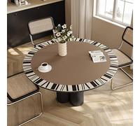 Ruby Lil Copritavolo Rotondo Impermeabile A Prova di Olio, Imbottiture da Tavolo di Protezione Antiscottatura Tovaglietta in Pelle PU Senza Lavaggio per Tavolino da caffè Domestico,D,70cm(28in)