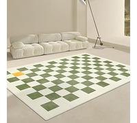 Ruby Lil Tappeto A Scacchiera, Tappeto A Zona Tocco Soft-Touch per Soggiorno Camera da Letto, Lavabile in Lavatrice Senza Tappeto,Verde,80x120cm