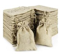 RUBY - Sacchetto di iuta, sacchetto di stoffa 50 pezzi, sacchetto di stoffa regalo sacchetto di lino riutilizzabile per matrimoni, gioielli di Natale, festa fai da te (50 pezzi 12,5 x 17,5 cm)