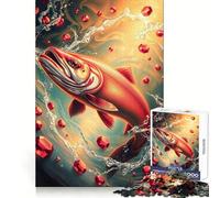 Ruby Salmon Stonimal Puzzle da 1000 pezzi per adolescenti, stimola la memoria, favorisce la calma, stimola la fuga, crea un'atmosfera calda e sorprendente (38x52cm)