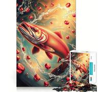 Ruby Salmon Stonimal Puzzle da 1000 pezzi per adolescenti, stimola la memoria, favorisce la calma, stimola la fuga, crea un'atmosfera calda e sorprendente (38x52cm)