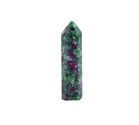 Ruby Zoisite Crystal Wand Hexagonal Point, Polished Green and Red Gemstone Tower, 33×8mm, 4g, for, Home Décor
