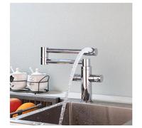 RUCCHETO CUSCINE CUCINA CUCINA CUSCINE 360 ° Manico singolo Mixer caldo e freddo rubinetti cromati Ruchi di finitura cromata Detetto pieghevole in ottone montato, rubinetto da bagno cromato