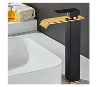 RUCCHIO BAMINA del BAMINA di BAGNA CASCATO Platinum in Oro Nero sopra la Bacino da Bacino Bacini Rubina del Mixer Mobile per Bagno Faucet da Bagno (Oro Nero Grande)