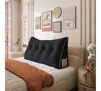 Rucener Grande cuscino triangolare per la schiena, cuscino per divano, testiera alta, schienale alto, perfetto come cuscino per guardare la TV e la lettura, disponibile in molti eleganti nero, 120 cm