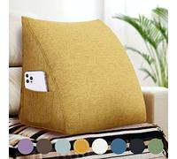 Rucener Grandi Cuscini Triangolari Cuscino Letto Schiena Schienale Testata Letto Divano Cuscino Lettura Il Perfetto Lettura Regalo per la festa del papà 45 CM Giallo