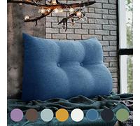 Rucener Grandi Cuscini Triangolari Cuscino Letto Schiena Schienale Testata Letto Divano Cuscino Lettura Il Perfetto Lettura Regalo per la festa del papà 80 CM Blu