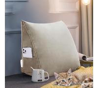Rucener Schienale Letto Triangolari Cuscino Letto Schiena Schienale Testata Letto Divano Cuscino Lettura Il Perfetto Cuscino perLettura Regalo per la festa del papà Leggermente abbronzato 45CM