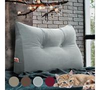 Rucener Schienale Letto Triangolari Cuscino Letto Schiena Schienale Testata Letto Divano Cuscino Lettura Il Perfetto Cuscino perLettura Regalo per la festa del papà Grigio 60CM