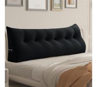 Rucener Schienale Letto Triangolari Cuscino Letto Schiena Schienale Testata Letto Divano Cuscino Lettura Il Perfetto Cuscino perLettura Regalo per la festa del papà Nero 120CM