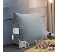 Rucener Schienale Letto Triangolari Cuscino Letto Schiena Schienale Testata Letto Divano Cuscino Lettura Il Perfetto Cuscino perLettura Regalo per la festa del papà Grigio 45CM