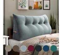 Rucener Schienale Letto Triangolari Cuscino Letto Schiena Schienale Testata Letto Divano Cuscino Lettura Il Perfetto Cuscino perLettura Regalo per la festa del papà Grigio 140CM