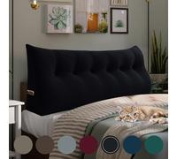 Rucener Schienale Letto Triangolari Cuscino Letto Schiena Schienale Testata Letto Divano Cuscino Lettura Il Perfetto Cuscino perLettura Regalo per la festa del papà Nero 180CM